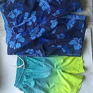 Wave Zone Men's Neon Bi Color Swim Trunks M And Arizona Tropical Print